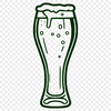 Stylized Glass of Beer Clip Art A stylized illustration of a glass containing a frothy beer, suitable for vector graphics and cutting machine designs.