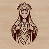 Free Stylized Immaculate Heart Clip Art A vector illustration of a stylized Immaculate Heart icon.