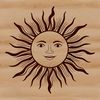 Bright Solar Emblem A high-resolution, scalable illustration of the sun with bright rays and a circular shape.