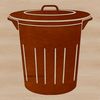 Elegant Trash Container Illustration A simple illustration of a trash can with a lid and handle.