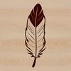 A single white bird's feather designed as a vector illustration.