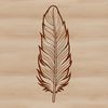 A digital representation of a feather in scalable vector graphics format for easy editing and customization.