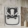 Vector illustration of a wild badger, suitable for digital design and crafting projects.