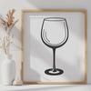 Free SVG Wine Design A glass containing red wine with a rimmed edge and a stem.