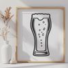 Glass of Refreshment SVG A detailed illustration of a glass containing a cold beer.