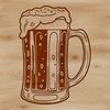 Glass Filled with Cold Drink A detailed illustration of a glass filled with beer, suitable for digital design and crafting.
