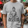 Buddha Statue in Vector Format Buddha figure with meditative expression in vector design format.