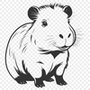 South American Rodent Vector Art A large rodent from South America with webbed feet and a rounded body, suitable for vector art and cutting machine designs.