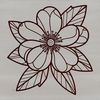 Free Cherry Blossom Clip Art Design A stylized illustration of a single cherry blossom flower in full bloom, suitable for vector design.