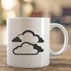 Digital Cloud Graphics Illustration A white, puffy cloud with soft edges in a digital format.
