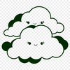 White Cloud Icon A white, puffy cloud icon with soft, rounded edges, suitable for digital designs and illustrations.