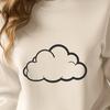 Whimsical White Cloud Vector Illustration A white, fluffy cloud illustration suitable for vector design and cutting machine projects.