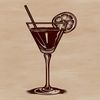 Beautiful Drink Clip Art A stylized illustration of a cocktail in a glass, suitable for use as clip art.