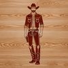 SVG illustration of a cowboy in Western attire.