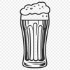 Beautiful Beer Illustration SVG A detailed illustration of a glass containing beer, suitable for vector design or clip art purposes.