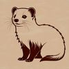 Whiskered Cut File Illustration A vector illustration of a ferret with detailed lines and shapes.