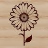 Bright and Beautiful Floral Icon Simple line art of a single daisy bloom designed as a graphic element.