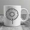Vibrant White Daisy Icon A simple white daisy flower with yellow center, created in vector format for digital use.