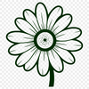 White Daisy Illustration with Yellow Center A stylized illustration of a white daisy flower with yellow center.