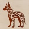 Detailed Vector Graphic of a Doberman A detailed illustration of a standing Doberman Pinscher dog with an ornate design.