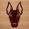 Free Vector Art Dog Design High-quality SVG graphic featuring a portrait of a Doberman Pinscher breed dog.