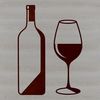 A glass containing red wine on a wooden table, suitable for vector art designs and cutting machine projects.