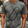 Editable Vector Feather Graphic A high-quality, editable vector illustration of a single feather with detailed texture and contours.