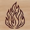 Vibrant Flames Graphic A stylized graphic representation of flames with bold lines and vibrant colors, suitable for vector art designs.