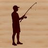 SVG vector design of a fishing rod for Cricut and laser cutting