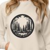 Lush Woodland Scene A lush forest landscape with various trees and foliage.
