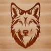 Vector Image of a Wolf's Face A close-up view of a wolf's head, with detailed features.