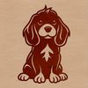 Adorable Cocker Spaniel Silhouette A illustration of a Cocker Spaniel sitting on its haunches, suitable for use in vector graphics and digital art.