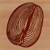 A high-resolution digital illustration of a coffee bean in its natural state.