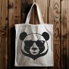 Fun-loving Bamboo Bear Wears Shades A cartoon panda wearing trendy sunglasses in a playful vector illustration.