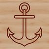 A simple line drawing of a anchor in nautical style, suitable for vector design.
