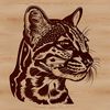 Wildcat Portrait in Vector Form An illustration of a big cat, specifically an ocelot, in simple vector form.