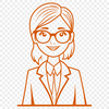 Simple Teacher SVG Design A simple illustration of a woman in a teaching profession, suitable for educational purposes.