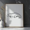 Scaly friend clip art for cutting machines Illustrated lizard graphic, suitable for vector design and cutting machine projects.