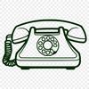 A simple design of a telephone on a transparent background, suitable for vector art projects.