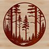 Vector Tree Design Graphics Illustrated vector art of a forest with trees and foliage, suitable for cutting machine designs or commercial projects.