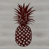 A colorful illustration of a pineapple on a white background.