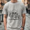 Elegant Skull SVG Graphic A stylized Gothic-style skull design featuring intricate details and lines, suitable for graphic projects.