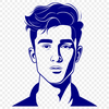 Free Male Clip Art for Cutting Machines A detailed illustration of a male figure in various formats, suitable for cutting machines like Cricut or laser cutters.