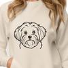 Cute White Havanese Dog Profile A profile view of a Havanese dog's head with a white coat and floppy ears.
