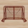Vector Hockey Graphic Design A high-quality SVG illustration of a hockey goal, suitable for vector editing in software like Illustrator or Procreate.