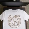 Vector horse shoe design for laser cutting and web design