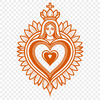 Devotional Heart Symbol with Halo A simple illustration of a heart with a halo, symbolizing devotion and faith in a religious context.