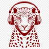Spotless Big Cat Design A large feline animal with distinctive spots, designed as vector art for various digital applications.