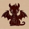 Dragon Illustration in Vector Format A mythical creature with scales and wings, depicted in a vector format for digital use.