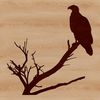A majestic eagle perched on a tree branch, depicted as a vector design.